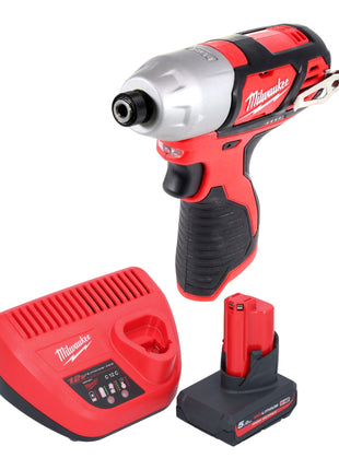 Milwaukee M12 BID 501 Akku Schlagschrauber 12 V 112 Nm 1 4 1x Akku 5 0 Ah Ladegeraet 0 - toolbrothers