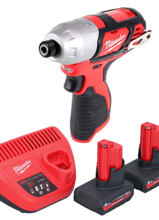 Milwaukee M12 BID 502 Akku Schlagschrauber 12 V 112 Nm 1 4 2x Akku 5 0 Ah Ladegeraet 0 - toolbrothers