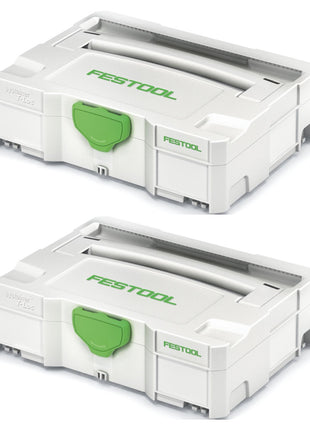 Festool 2 x Systainer T-LOC SYS 1 TL Werkzeug Koffer lichtgrau koppelbar ( 497563 ) - Toolbrothers