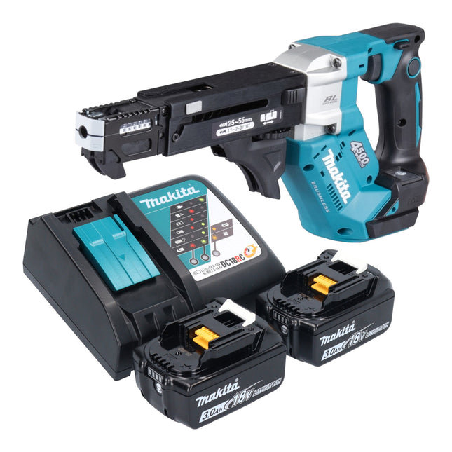 Makita DFR 552 RF Akku Magazinschrauber 18 V 25 55 mm Brushless 2x Akku 3 0 Ah Ladegeraet 0 - toolbrothers