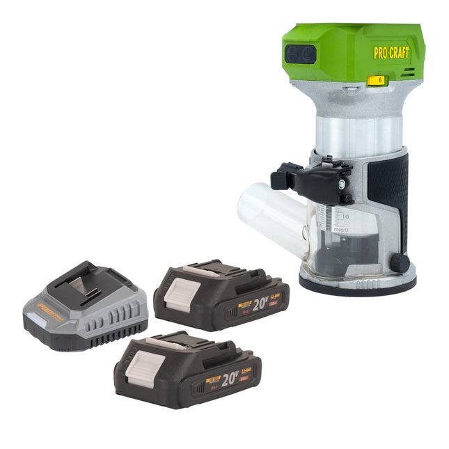 Procraft POB24bb Akku Multifunktionsfraese 20 V 6 8 mm Brushless 2x Akku 2 0 Ah Ladegeraet 0 - toolbrothers