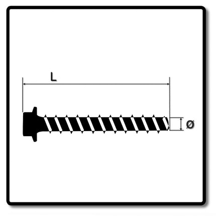 HECO MULTI-MONTI-plus SS Betonschraube 10 x 100 mm 75 Stk. SW 13 Sechskantkopf verzinkt A2K ( 3x 48453 ) - Toolbrothers