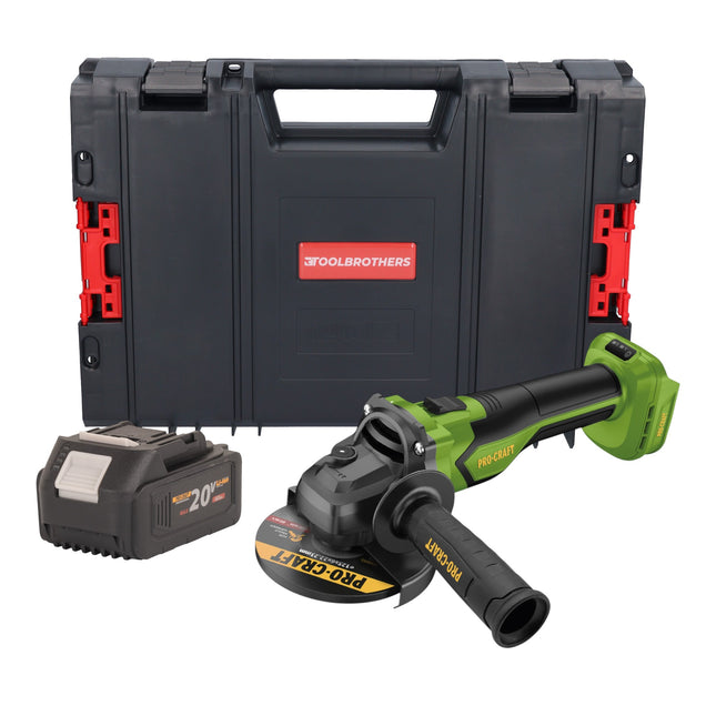 Procraft PGA22 BB Akku Winkelschleifer 20 V 125 mm Brushless 1x Akku 4 0 Ah RHINO Toolcase ohne Ladegeraet 0 - toolbrothers