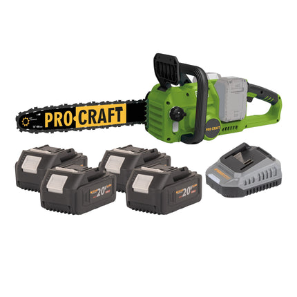 Procraft PCA42 2 Akku Kettensaege 40 V 2x 20 V 406 mm Brushless 4x Akku 4 0 Ah Ladegeraet 0 - toolbrothers