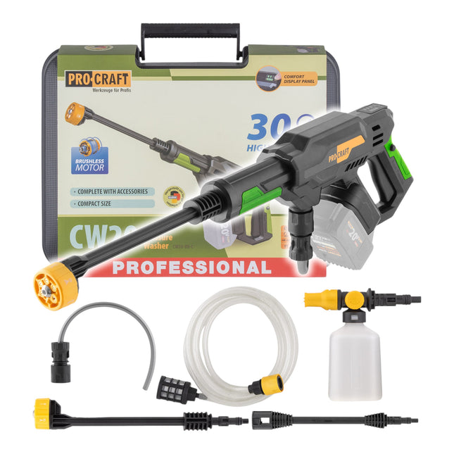 Procraft CW20bb Akku Hochdruckreiniger 20 V 30 bar 180 l h Brushless Koffer ohne Akku ohne Ladegeraet 0 - toolbrothers