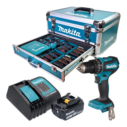 Makita DHP 485 SF1X9 Akku Schlagbohrschrauber 18 V 50 Nm Brushless 1x Akku 3 0 Ah Ladegeraet 96 tlg Zubehoer Set Koffer 0 - toolbrothers