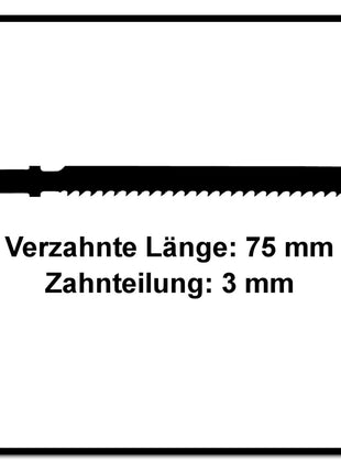 Festool HS 75/3 BI/20 Plastics Solid Materials Stichsägeblatt 75 mm 20 Stk. ( 4x 204336 ) für Kunstoff-Vollmaterial, faserverstärkte Kunststoffe - Toolbrothers