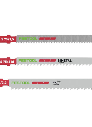 Festool STS-Sort/11 PLASTICS Stichsägeblatt-Set 11 Stk. ( 204336 / 204268 / 204269 ) für sämtliche Kunstoffe / Laminat - Toolbrothers
