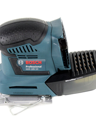 Bosch GSS 18 V-10 Akku Schwingschleifer 18 V Li-Ion Professional + Zubehör + 2 x 3,0 Ah Akku + Ladegerät - Toolbrothers