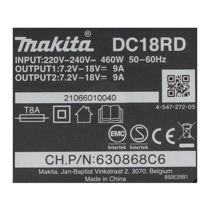 Makita Power Source Kit 18 V mit 4x BL 1850 B Akku 5,0 Ah + DC 18 RD Doppelladegerät ( 199483-0 ) - Toolbrothers