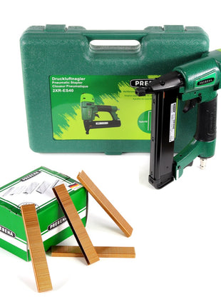 Prebena 2XR-ES40 Klammergerät Druckluft Nagler im Transportkoffer Typ ES + 7800x Prebena ES18CNKHA Heftklammern - Toolbrothers