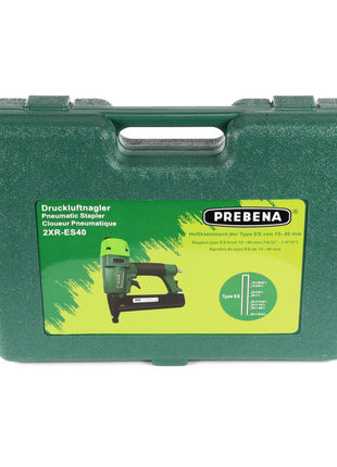 Prebena 2XR-ES40 Klammergerät Druckluft Nagler im Transportkoffer Typ ES + 7800x Prebena ES18CNKHA Heftklammern - Toolbrothers