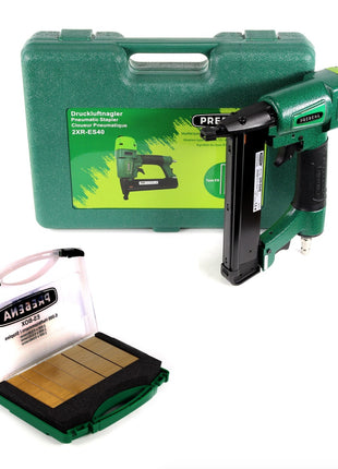 Prebena 2XR-ES40 Klammergerät Druckluft Nagler im Transportkoffer Typ ES + 6000x Prebena CNKHA Heftklammern Typ ES - Toolbrothers