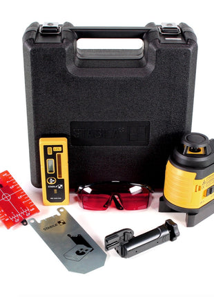 Stabila LAX 400 Multilinien Laser 6 tlg Set ( 18862 ) selbstnivellierend rot 20m im Tragekoffer + Laser-Sichtbrille, Zielplatte, Wandhalterung, Batterien, Linien-Reciever - Toolbrothers