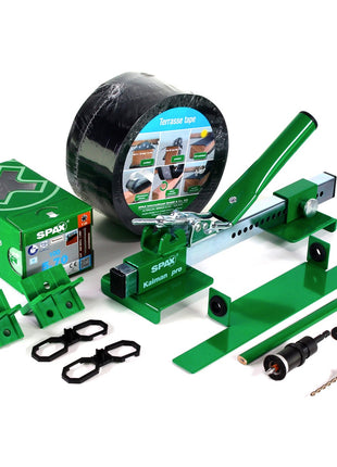 SPAX Komplett Set für 5m² Holz Terrasse - mit 200 Schrauben, Kaiman Pro und 116-tlg System Zubehör - Toolbrothers