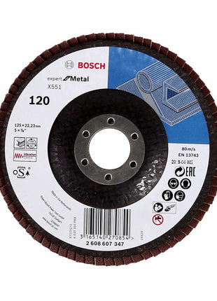 Bosch Fächerschleifscheiben X551 Expert for Metal 125mm, K120, 50 Stück ( 50x 2608607347 ) - Toolbrothers