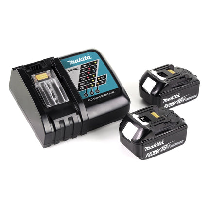 Makita DRT 50 RTJ Akku Multifunktionsfräse brushless 18V + 2x Akkus 5,0 Ah + Schnellladegerät im Makpac 3 - Toolbrothers