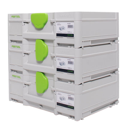 Festool Systainer Set 3x SYS3 M 137 ( 3x 204841 ) 10,4 Liter 396x296x137mm Werkzeugkoffer koppelbar - Toolbrothers