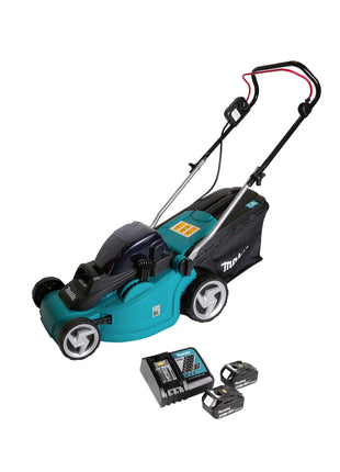 Makita DLM 380 RM2 tondeuse à gazon à batterie 36V (2x18V) 38cm + 2x batterie 4,0Ah + chargeur