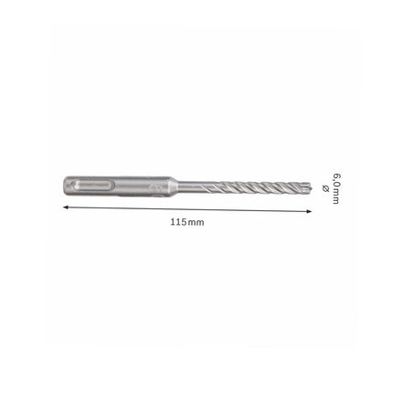 Bosch SDS-plus 7X Foret en carbure 6x50x115mm, certifié PGM (2608576116)