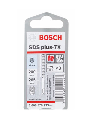 Bosch 7X SDS-plus Punta per foratura 8x200x265mm, in carburo ( 2608576133 ) - certificato PGM