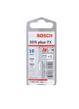 Bosch Punta per foratura 7X SDS-plus 10x200x265mm Carburo ( 2608576142 ) - certificato PGM