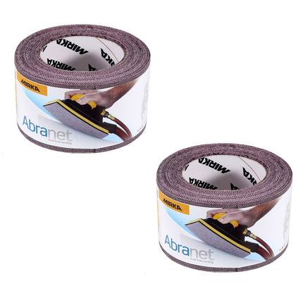 Mirka ABRANET 2x Schleifpapier Rolle 75mm x 10m P180 Schleifrolle Klett ( 2x 545BI001183R )