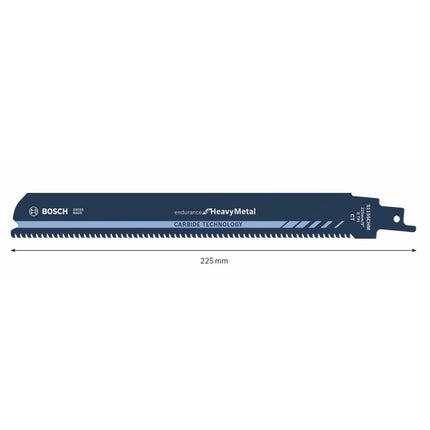 Bosch S 1155 EHM Lame de scie sabre Endurance for Heavy Metal - 225x25x1,25mm, durée de vie extra longue (2608653182)