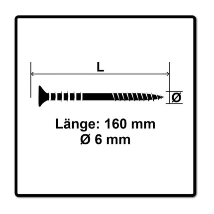 SPAX Justierschraube 6,0x160 mm 100 Stück ( 161010601605 ) Justiergewinde mit Halterillen Flachkopf T-STAR Plus 4Cut WIROX