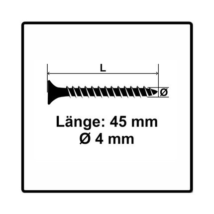 Fischer Power-Fast II FPF II Viti per legno 4,0x45 mm, 500 pz. ( 670161 ) Testa tonda, Torx, filettatura completa, zincate, passivato blu