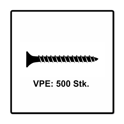 Fischer Power-Fast II FPF II Viti per legno 4,0x45 mm, 500 pz. ( 670161 ) Testa tonda, Torx, filettatura completa, zincate, passivato blu