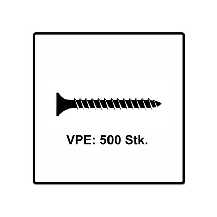Fischer Power-Fast II FPF II Viti per pannelli 5,0x25 mm 500 pz. ( 670639 ) Testa svasata Torx, filettatura completa, elettrozincata, passivata blu