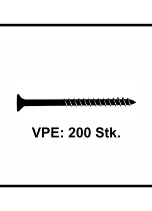 Fischer Power-Fast II FPF II Chipboard screw 5.0x120mm 200 pcs. Countersunk head, Torx drive, partly thread, blue zinc galvanized (670369)