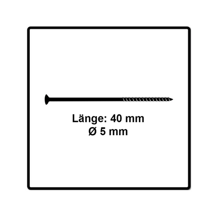 Fischer Power-Fast II FPF II Viti per legno 5,0x40 mm, 500 pz. ( 670373 ) Testa svasata, Torx, filettatura parziale, zincate, passivato blu