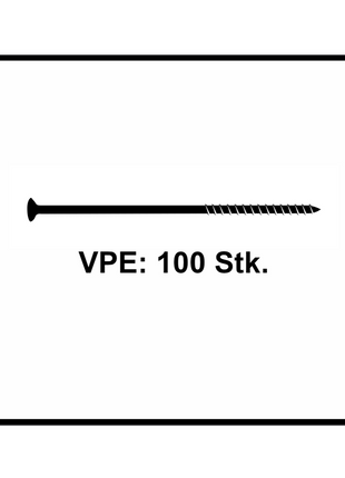 Fischer Power-Fast II FPF II Chipboard screws 6,0x130mm, Countersunk head, Inner Star Torx, Partial Thread, Zinc plated, Blue passivated - 100pcs. (670691)