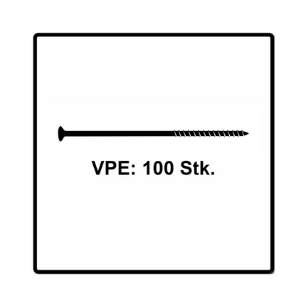 Fischer Power-Fast II FPF II Vis à bois aggloméré 6,0x200mm, Tête fraisée, Empreinte Torx ,Filetage partiel, Zingué blanc, Bleu passivé - 100 pcs. (670466)