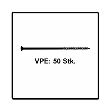 Fischer Power-Fast II FPF II Vis à bois aggloméré 6,0x220 mm, 50 pcs., tête fraisée , empreinte Torx, filetage partiel, zingué et passivé bleu ( 670467 )