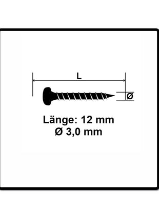 Fischer Power-Fast II FPF II Viti per legno 3,0x12 mm, 200 pz. ( 670056 ) Testa tonda, Torx, filettatura completa, zincate, passivato blu