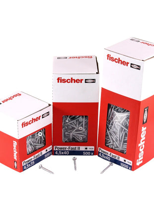 Fischer Power-Fast II FPF II Viti per legno 3,0x16 mm, 200 pz. ( 670057 ) Testa tonda, Torx, filettatura parziale, zincate, passivato blu