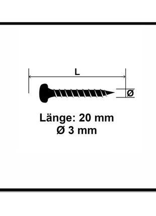 Fischer Power-Fast II FPF II Viti per legno 3,0x20 mm, 200 pz. ( 670058 ) Testa tonda, Torx, filettatura completa, zincate, passivato blu
