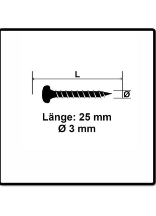 Fischer Power-Fast II FPF II Viti per legno 3,0x25 mm, 200 pz. ( 670059 ) Testa tonda, Torx, filettatura parziale, zincate, passivato blu