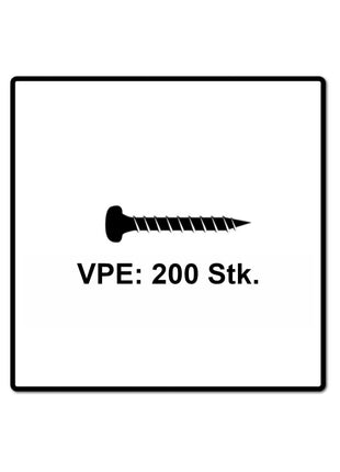 Fischer Power-Fast II FPF II Viti per legno 3,0x30 mm, 200 pz. ( 670060 ) Testa tonda, Torx, filettatura completa, zincate, passivato blu