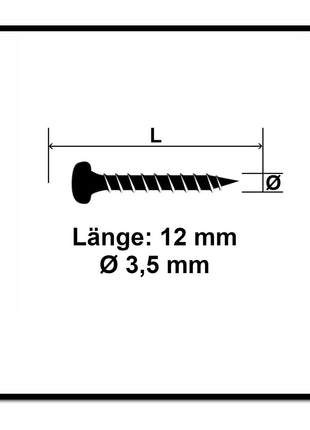 Fischer Power-Fast II FPF II Viti per legno 3,5x12 mm, 200 pz. ( 670097 ) Testa tonda, Torx, filettatura completa, zincate, passivato blu