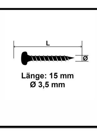 Fischer Power-Fast II FPF II Viti per legno 3,5x15 mm, 200 pz. ( 670098 ) Testa tonda, Torx, filettatura completa, zincate, passivato blu