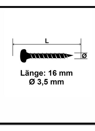 Fischer Power-Fast II FPF II Viti per legno 3,5x16 mm, 200 pz. ( 670099 ) Testa tonda, Torx, filettatura completa, zincate, passivato blu