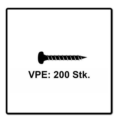 Fischer Power-Fast II FPF II Viti per legno 3,5x25 mm, 200 pz. ( 670101 ) Testa tonda, Torx, filettatura completa, zincate, passivato blu