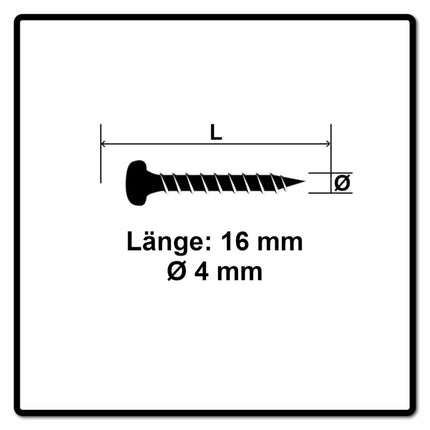Fischer Power-Fast II FPF II Viti per legno 4,0x16 mm, 200 pz. ( 670234 ) Testa tonda, Torx, filettatura completa, zincate, passivato blu