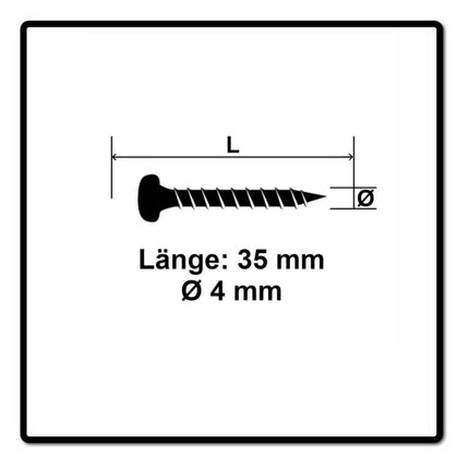 Fischer Power-Fast II FPF II Viti per legno 4,0x35 mm, 200 pz. ( 670238 ) Testa tonda, Torx, filettatura completa, zincate, passivato blu