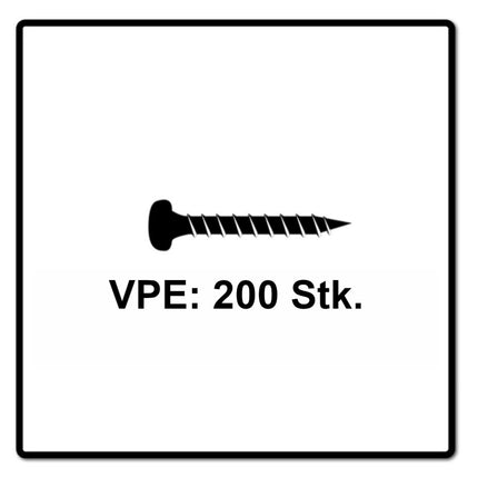 Fischer Power-Fast II FPF II Viti per legno 4,0x50 mm, 200 pz. ( 670240 ) Testa tonda, Torx, filettatura completa, zincate, passivato blu