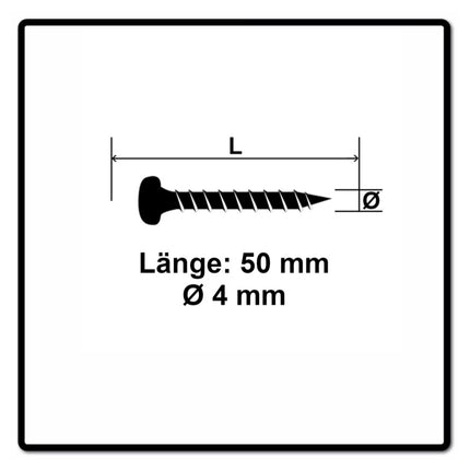Fischer Power-Fast II FPF II Viti per legno 4,0x50 mm, 200 pz. ( 670240 ) Testa tonda, Torx, filettatura completa, zincate, passivato blu